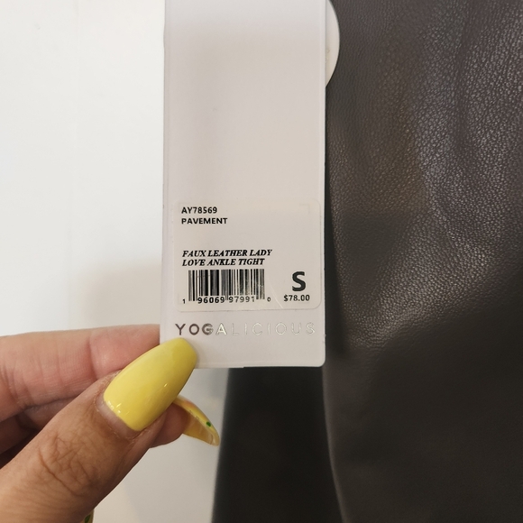 Yogalicious Faux Leather Leggings Lady Love Ankle Tight Size Small New NWT - Picture 5 of 6